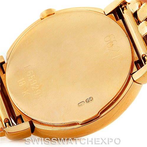 The image shows the back case of a Rolex Cellini 6621 Women's Yellow Gold Champagne Dial 6621 Women's Yellow Gold Champagne Dial watch, highlighting its gold finish and engraved markings.