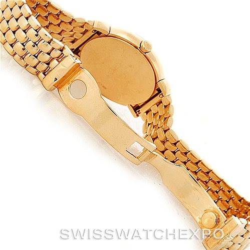 The image shows the back and clasp of a Rolex Cellini 6621 Women's Yellow Gold Champagne Dial 6621 Women's Yellow Gold Champagne Dial watch, emphasizing its gold bracelet and deployment clasp.