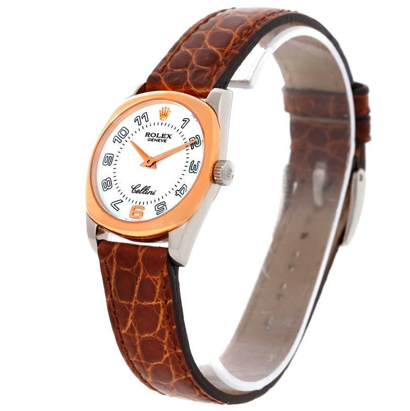 Rolex Cellini Danaos Ladies 18K White Rose Gold Watch 6229 Unworn SwissWatchExpo