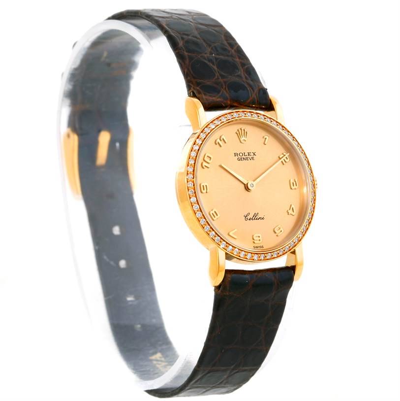 Rolex Cellini Classic Ladies 18k Yellow Gold Diamond Watch 5113 SwissWatchExpo