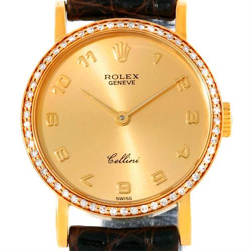 Photo of Rolex Cellini Classic Ladies 18k Yellow Gold Diamond Watch 5113