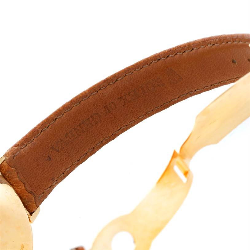 The image shows a close-up angle of the strap and part of the clasp of a Rolex Cellini 6621 Women's Yellow Gold Champagne Dial 6621 Women's Yellow Gold Champagne Dial watch.