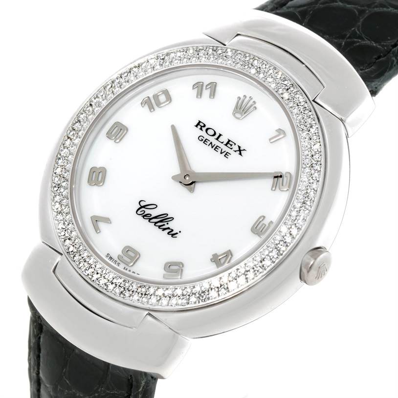 Rolex Cellini 18k White Gold Diamond Ladies Watch 6681 Unworn Swisswatchexpo