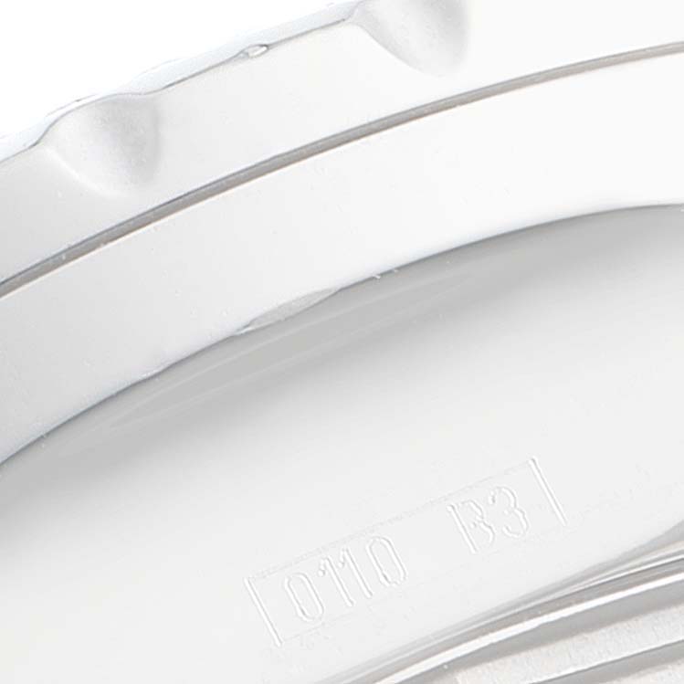 This close-up image shows a portion of the bezel and part of the casing of the Breitling Bentley A13362 Men's Stainless Steel Burgundy Dial A13362 Men's Stainless Steel Burgundy Dial watch.