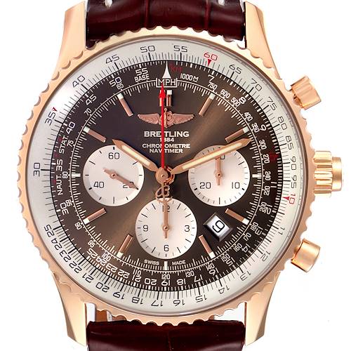 Photo of Breitling Navitimer B03 Rose Gold Ratrapante LE Mens Watch RB0311 Unworn