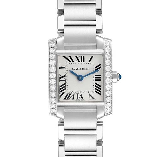 Photo of Cartier Tank Francaise Small Steel Diamond Bezel Ladies Watch W4TA0008 Card