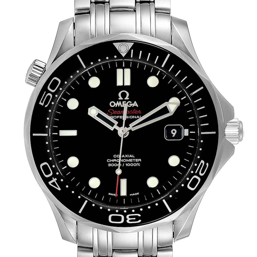 Omega Seamaster 40 Co-Axial Black Dial Mens Watch 212.30.41.20.01.003 Box Card SwissWatchExpo