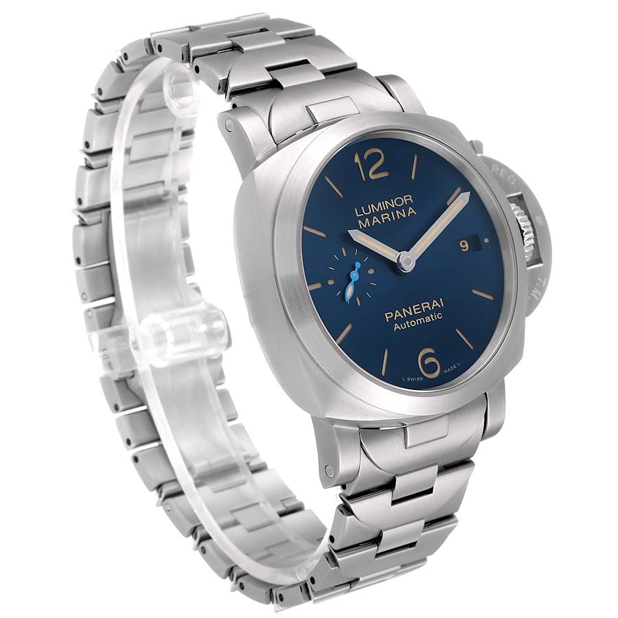 Panerai Luminor Marina 1950 Blue Dial Steel Watch PAM01028 Box