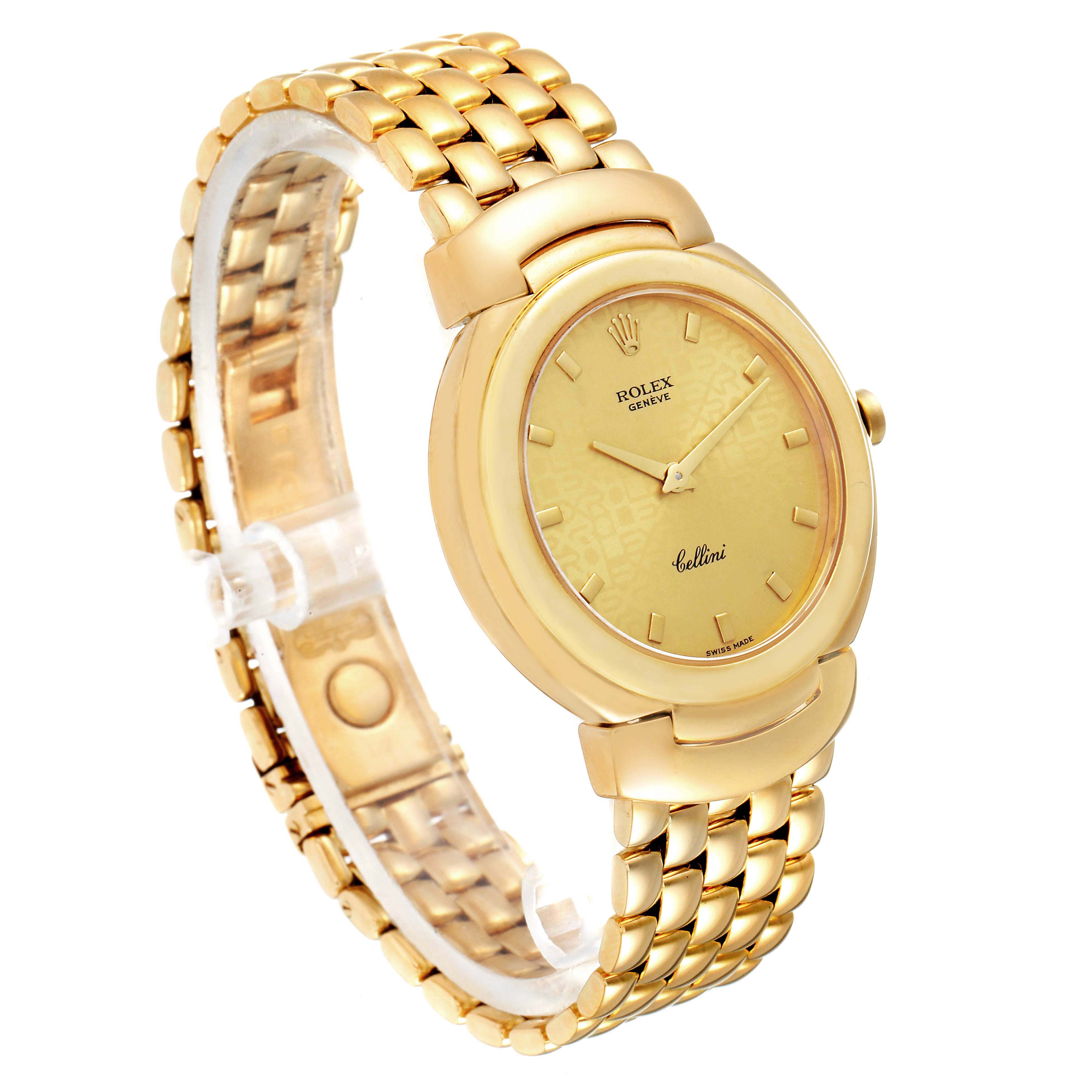 The image shows a Rolex Cellini 6622 Men's Yellow Gold Champagne Dial 6622 Men's Yellow Gold Champagne Dial watch at a slight angle, highlighting the gold-toned face and metal bracelet.