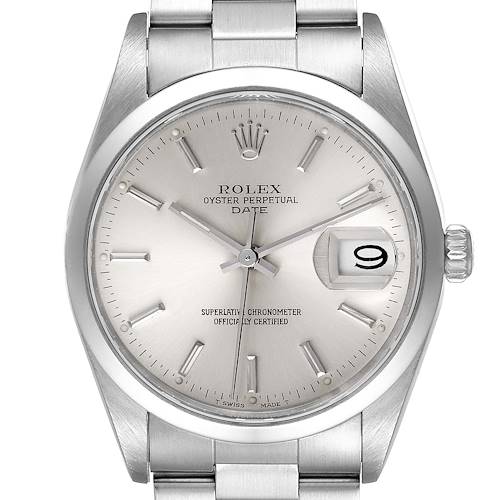 Photo of Rolex Date Silver Dial Oyster Bracelet Automatic Mens Watch 15200