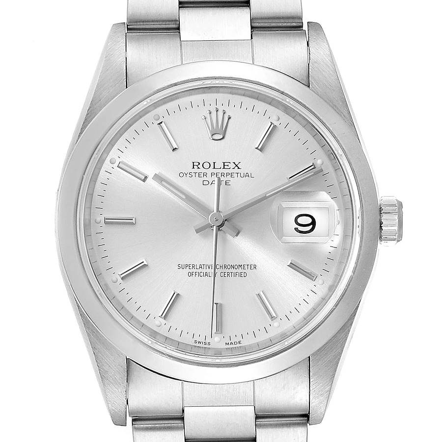 Rolex Date Silver Dial Oyster Bracelet Automatic Mens Watch 15200 Box SwissWatchExpo