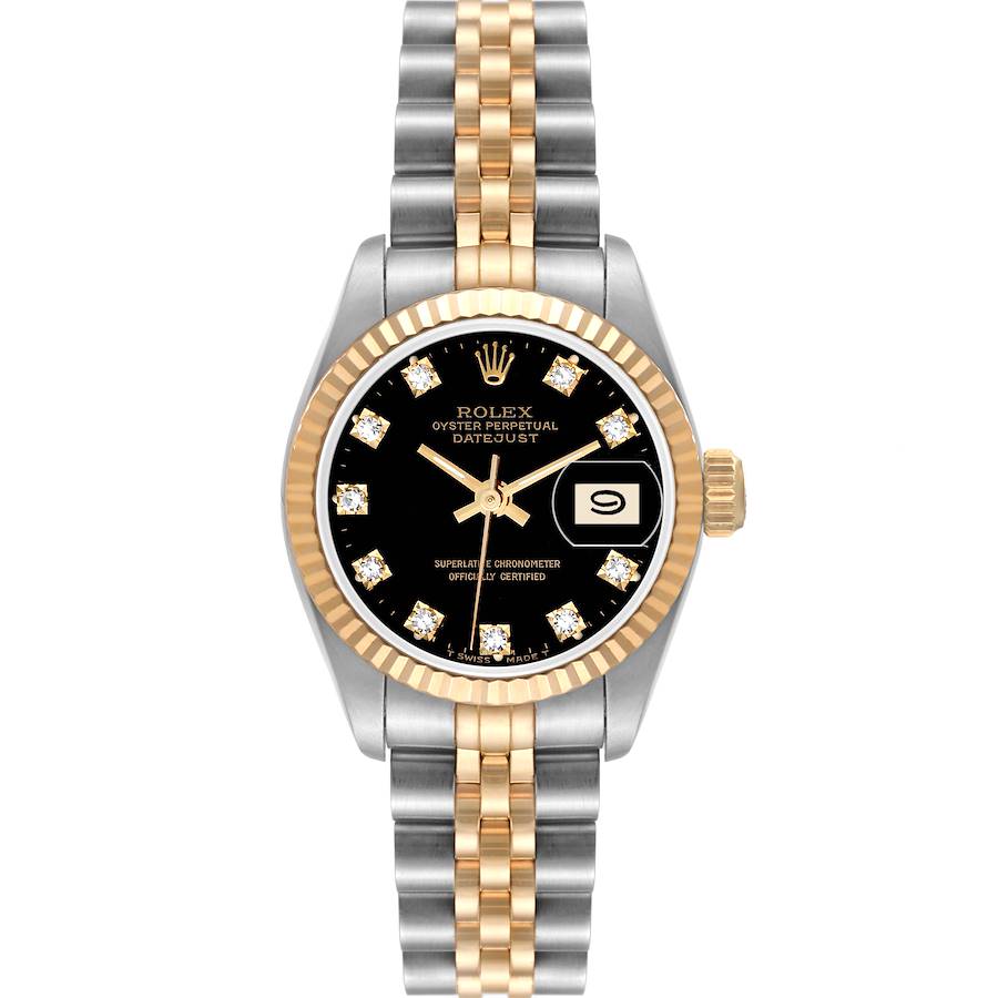 26mm Rolex Oyster Perpetual Datejust Ladies Diamond Watch 18K Gold & Steel