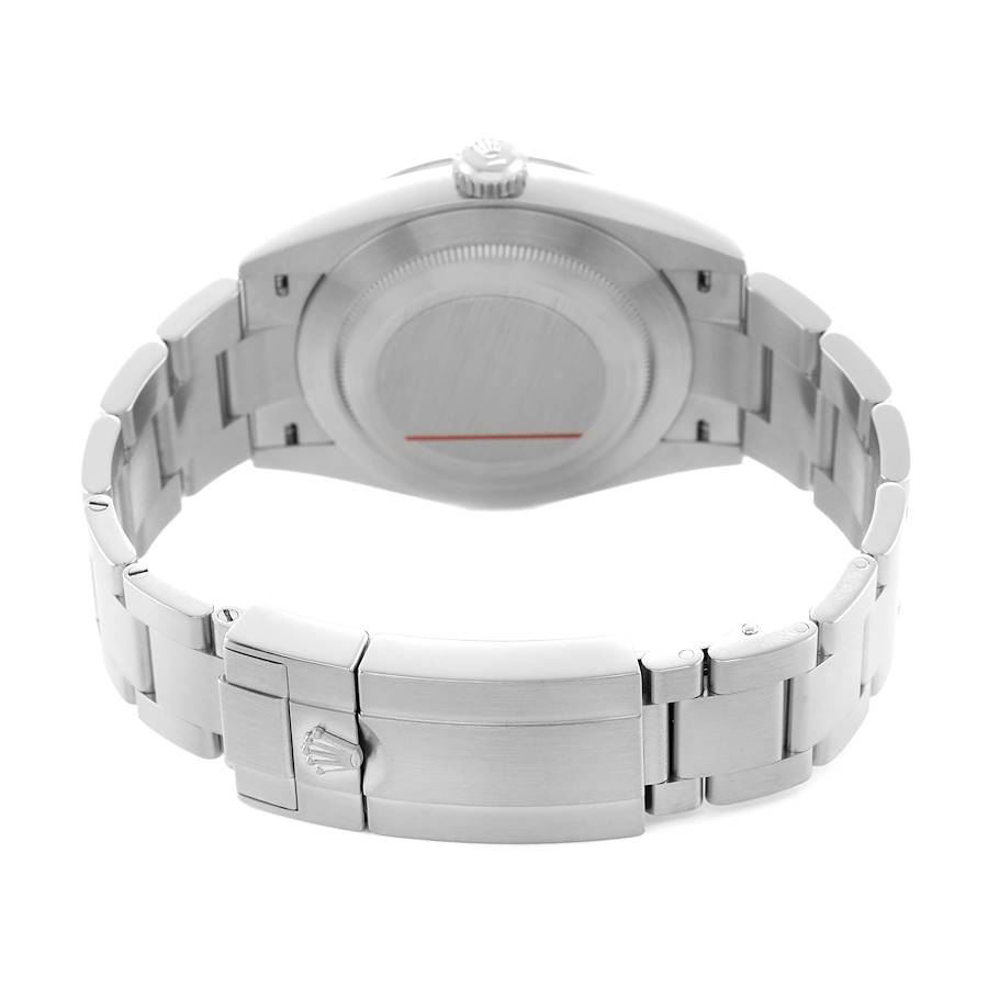 The image shows the back of a Rolex Explorer 224270 Men's Stainless Steel Black Dial, focusing on the case back and clasp of the bracelet.
