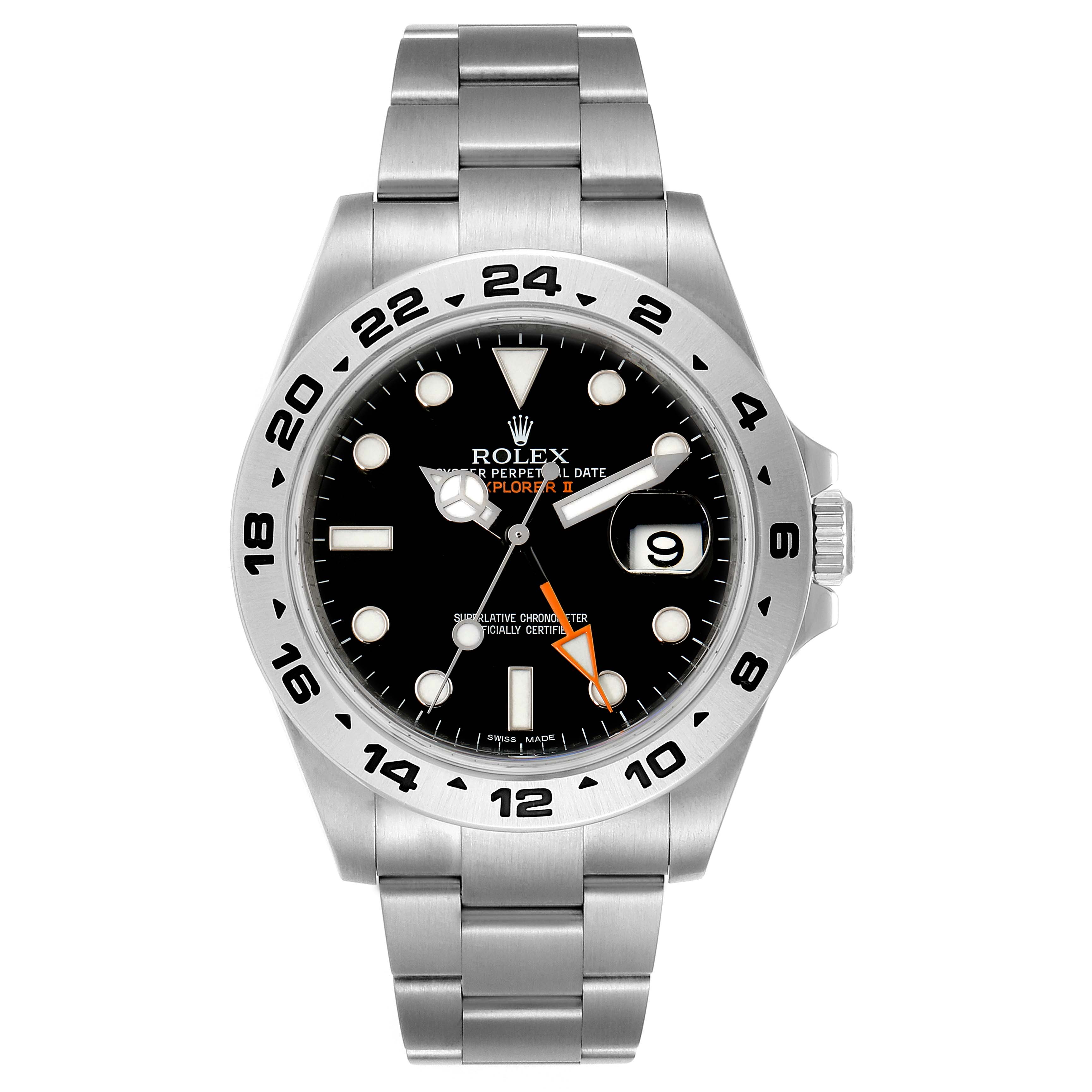 The image shows a front view of a Rolex Explorer 216570 Men
s Stainless Steel Black Dial 216570 Men
s Stainless Steel Black Dial watch, displaying the dial, bezel, bracelet, and crown.