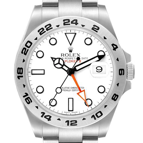 Photo of Rolex Explorer II Steel Polar White Dial Mens Watch 216570 Box Card