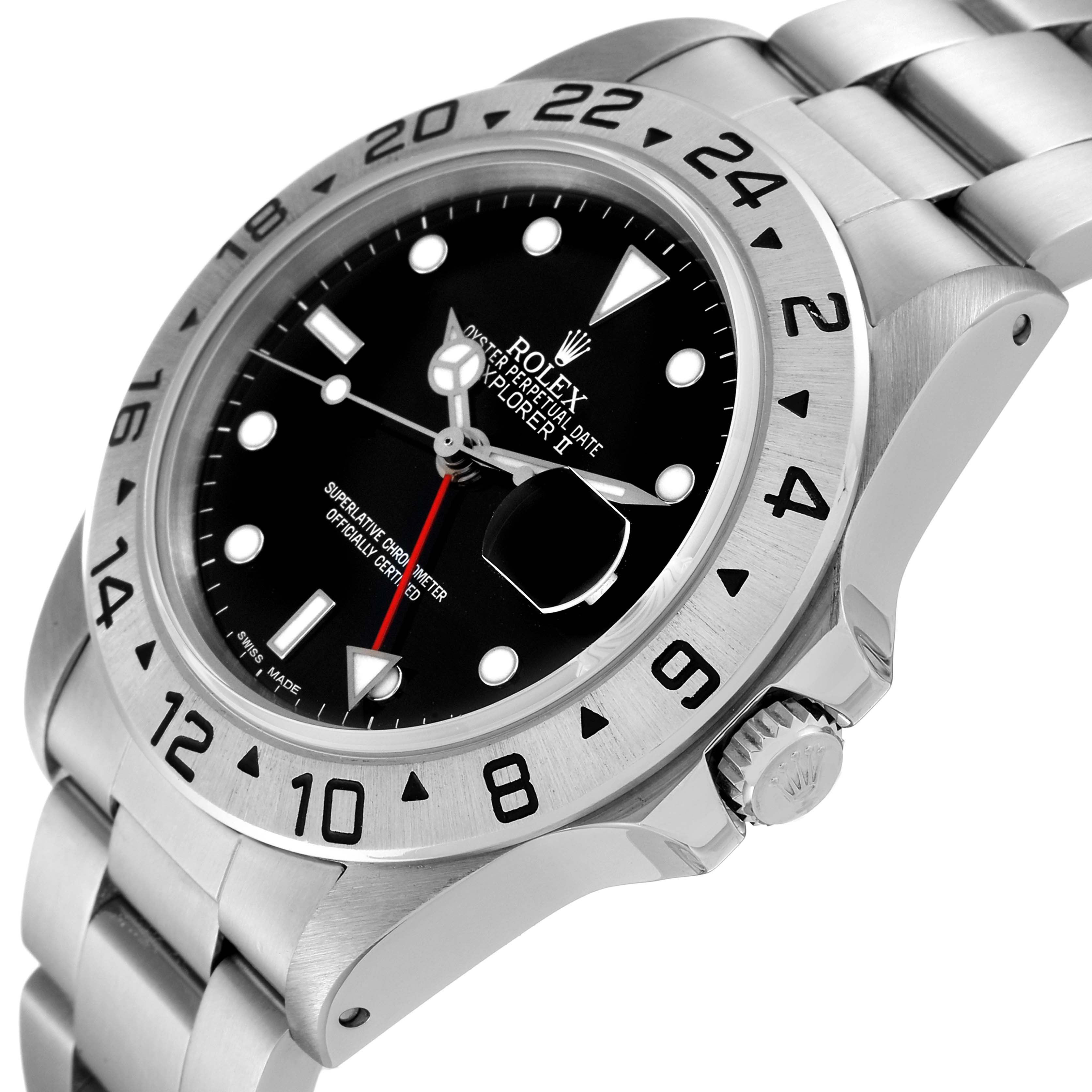The image displays a side-close view of the Rolex Explorer 16550 Men's Stainless Steel Black Dial 16550 Men's Stainless Steel Black Dial watch, highlighting the dial, bezel, crown, and bracelet.