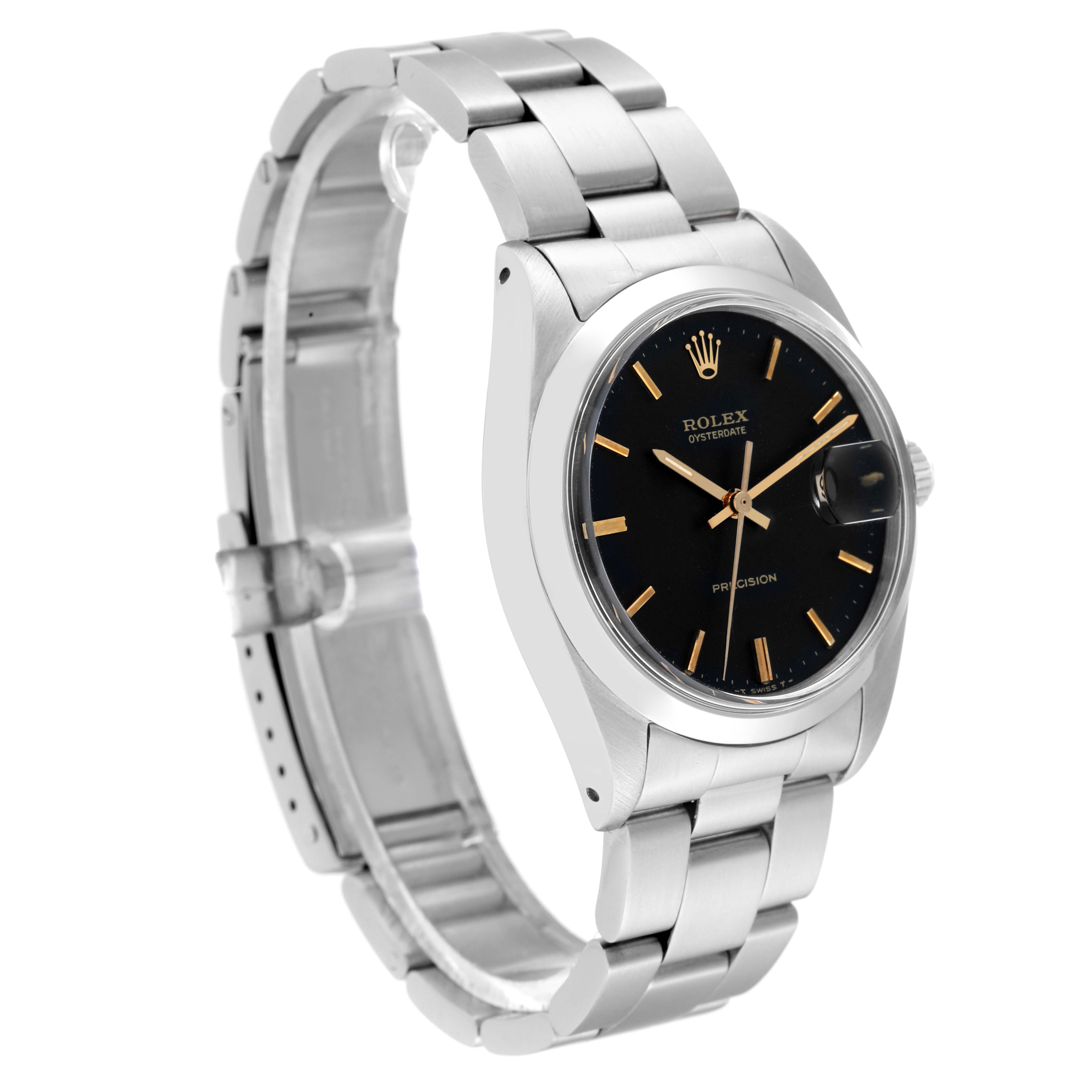 The Rolex Vintage Collection 6694 Men's Stainless Steel Black Dial 6694 Men's Stainless Steel Black Dial watch is shown at a three-quarter angle displaying the dial, case, and metal bracelet.
