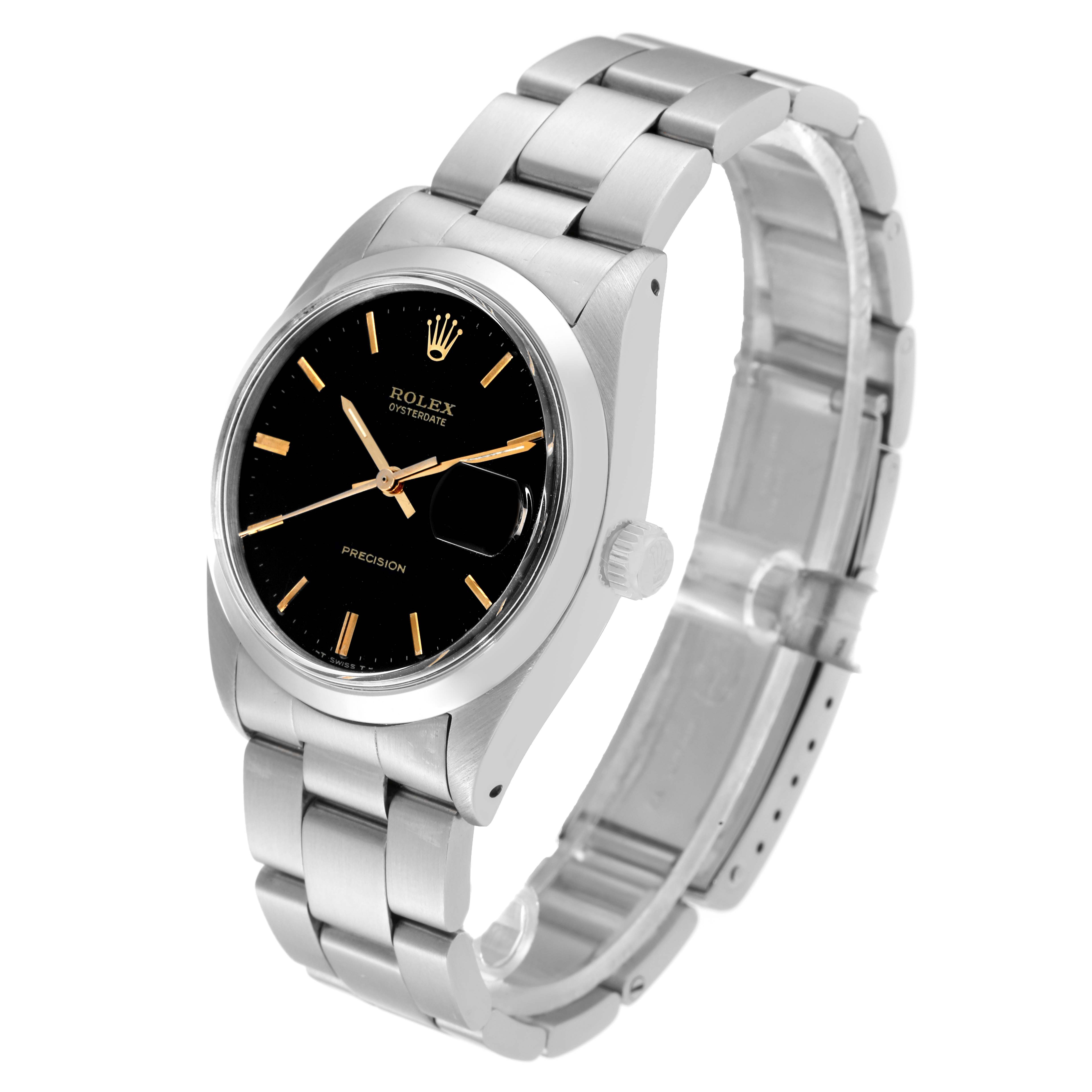 This image shows a front-side view of the Vintage Collection Rolex watch, highlighting the dial, case, and part of the bracelet.