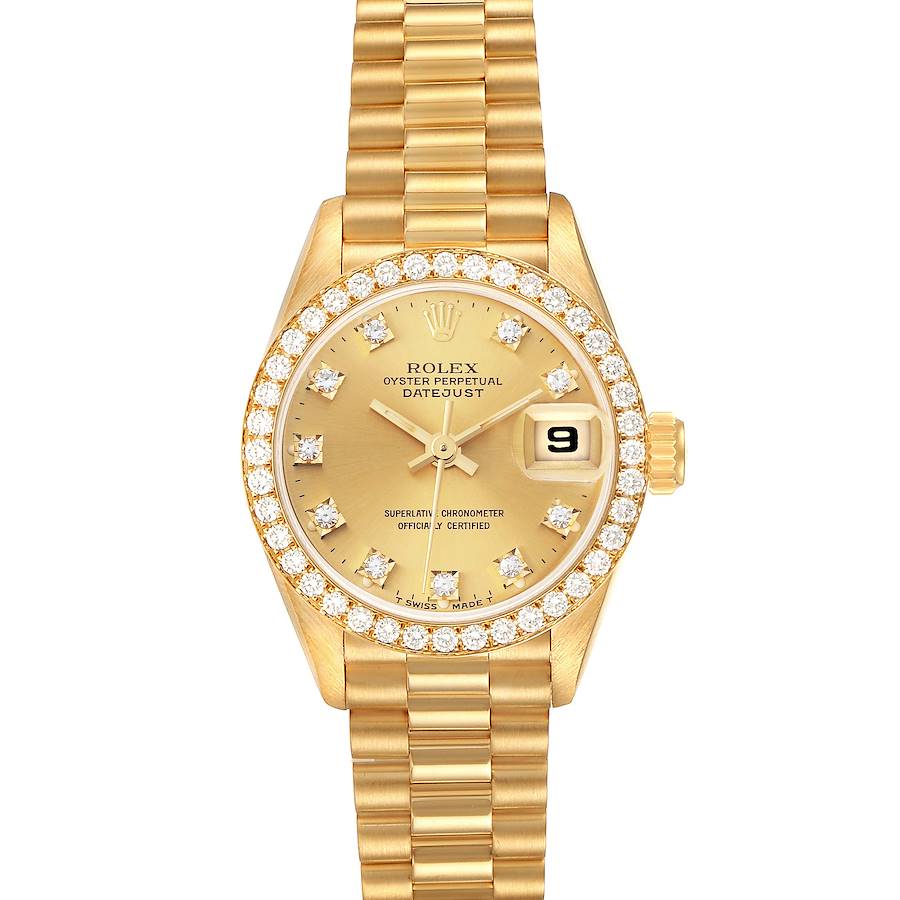 Rolex President Datejust Yellow Gold Diamond Ladies Watch 69138 SwissWatchExpo