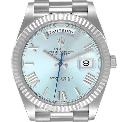 Photo of Rolex President Day-Date 40 Ice Blue Dial White Gold Watch 228236 Unworn