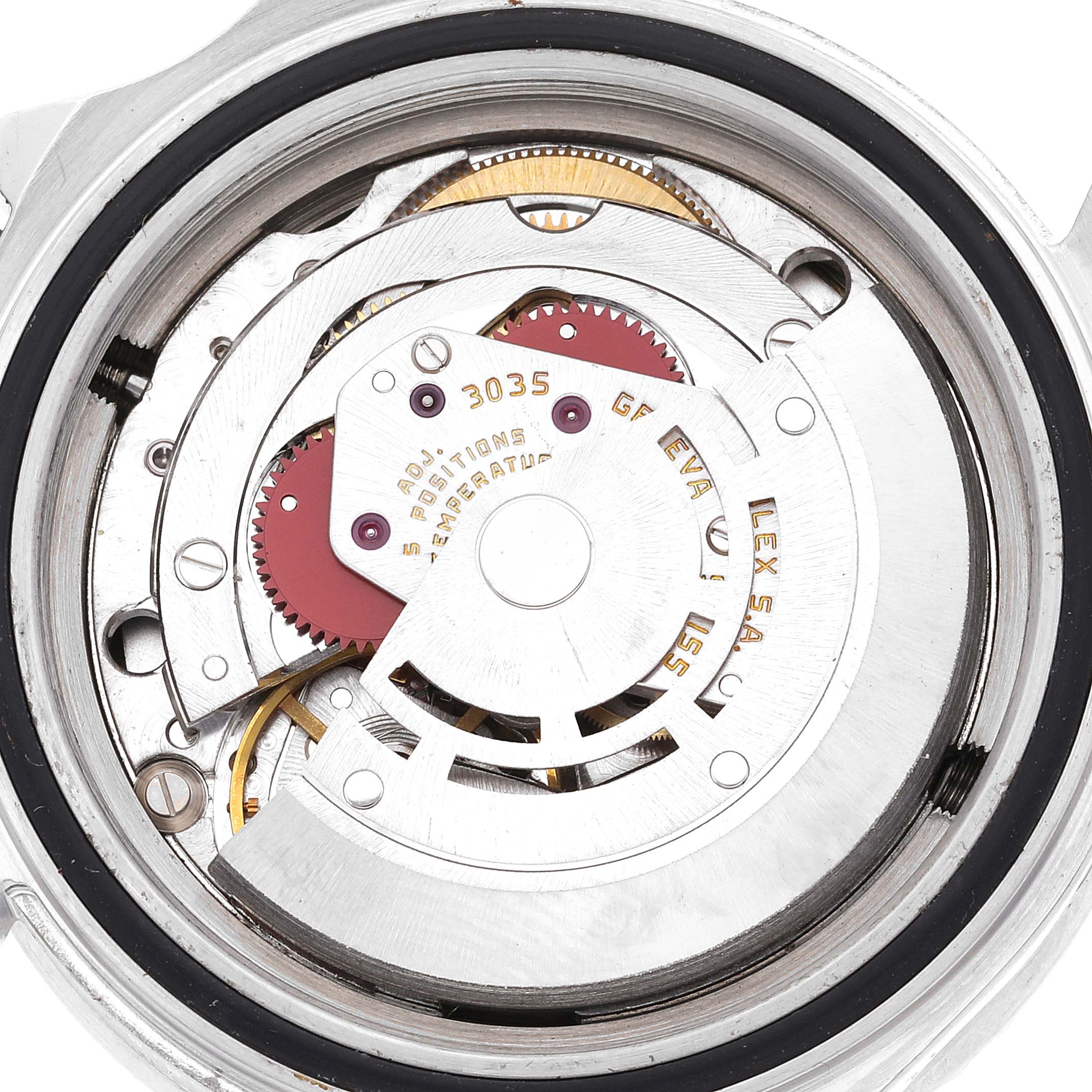 The image shows the internal mechanism of a Rolex Vintage Collection 16660 Men's Stainless Steel Black Dial 16660 Men's Stainless Steel Black Dial model watch from a close-up, top-down angle.