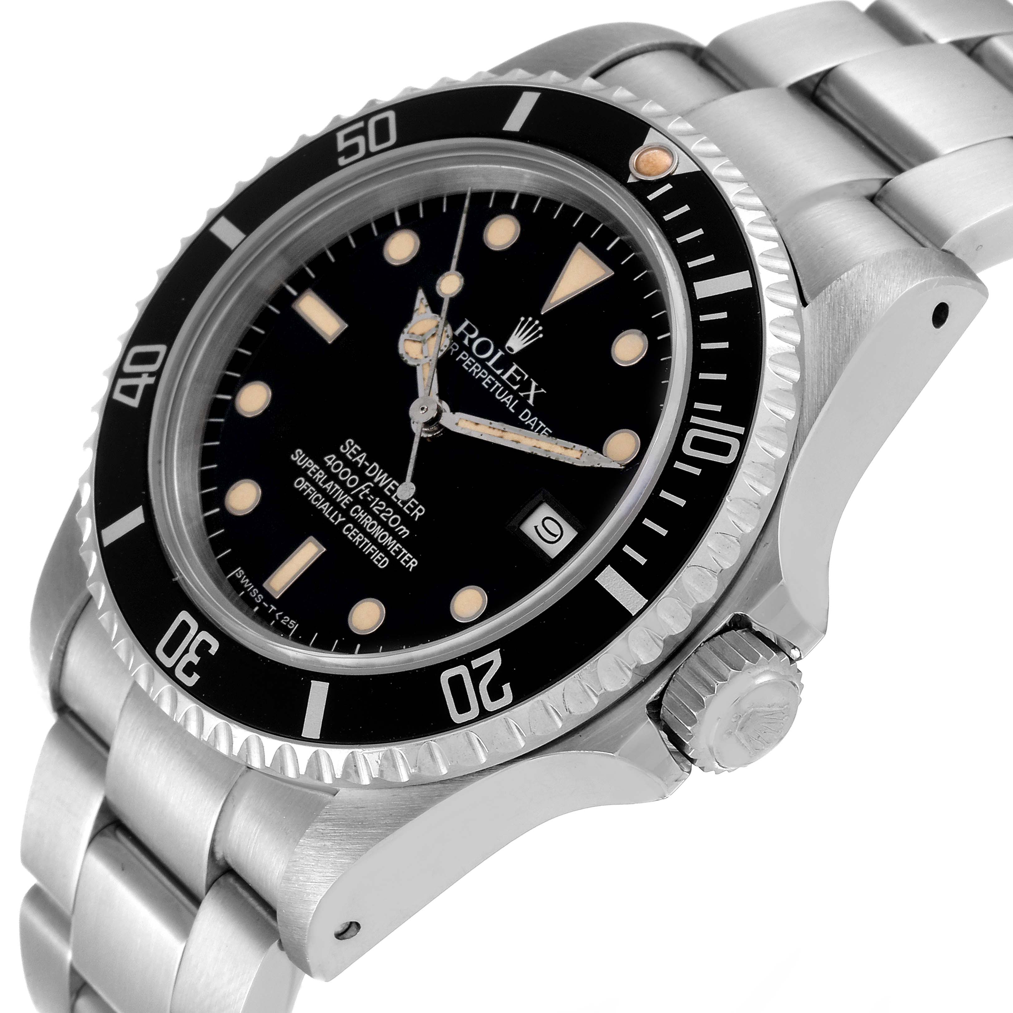 The image shows the Rolex Vintage Collection 16660 Men's Stainless Steel Black Dial 16660 Men's Stainless Steel Black Dial watch, face angled slightly right, displaying its bezel, dial, and bracelet.