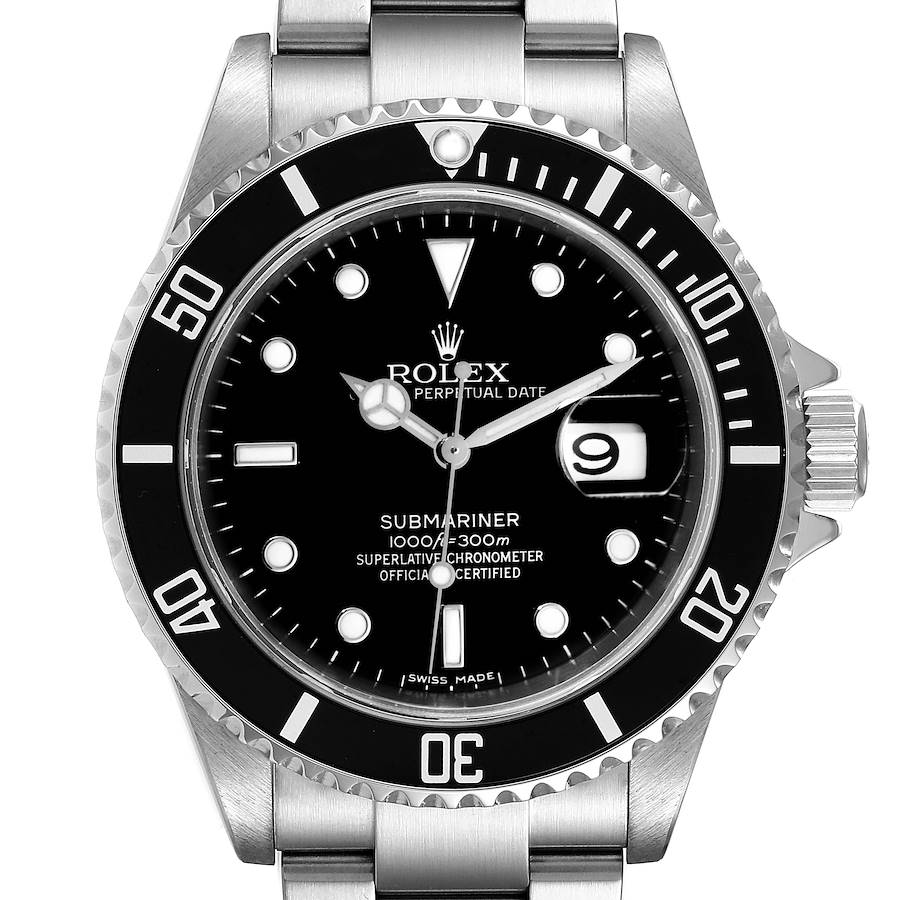 Rolex Submariner Black Dial Steel Mens Watch 16610 SwissWatchExpo