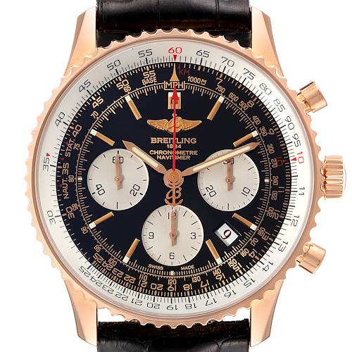 Photo of Breitling Navitimer 01 Rose Gold Black Dial Mens Watch RB0121 Box Papers