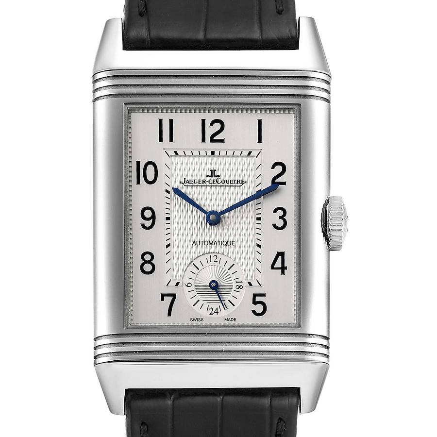 Jaeger LeCoultre Reverso Classic Large Duoface Day Night Steel Mens Watch 215.8.S9 Q3838420 SwissWatchExpo