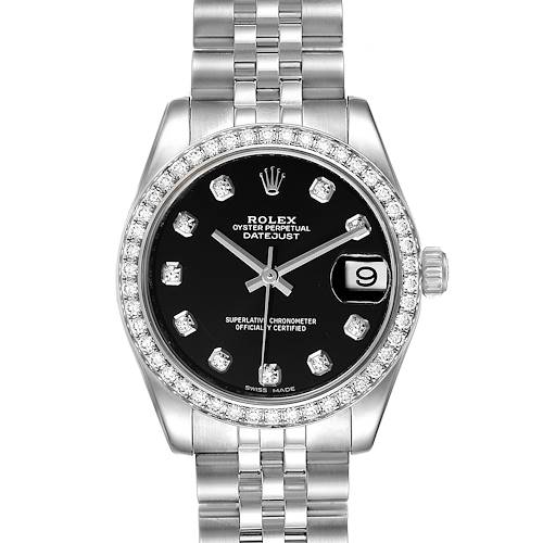 Photo of Rolex Datejust Midsize 31 Steel White Gold Diamond Ladies Watch 178384 Box Paper