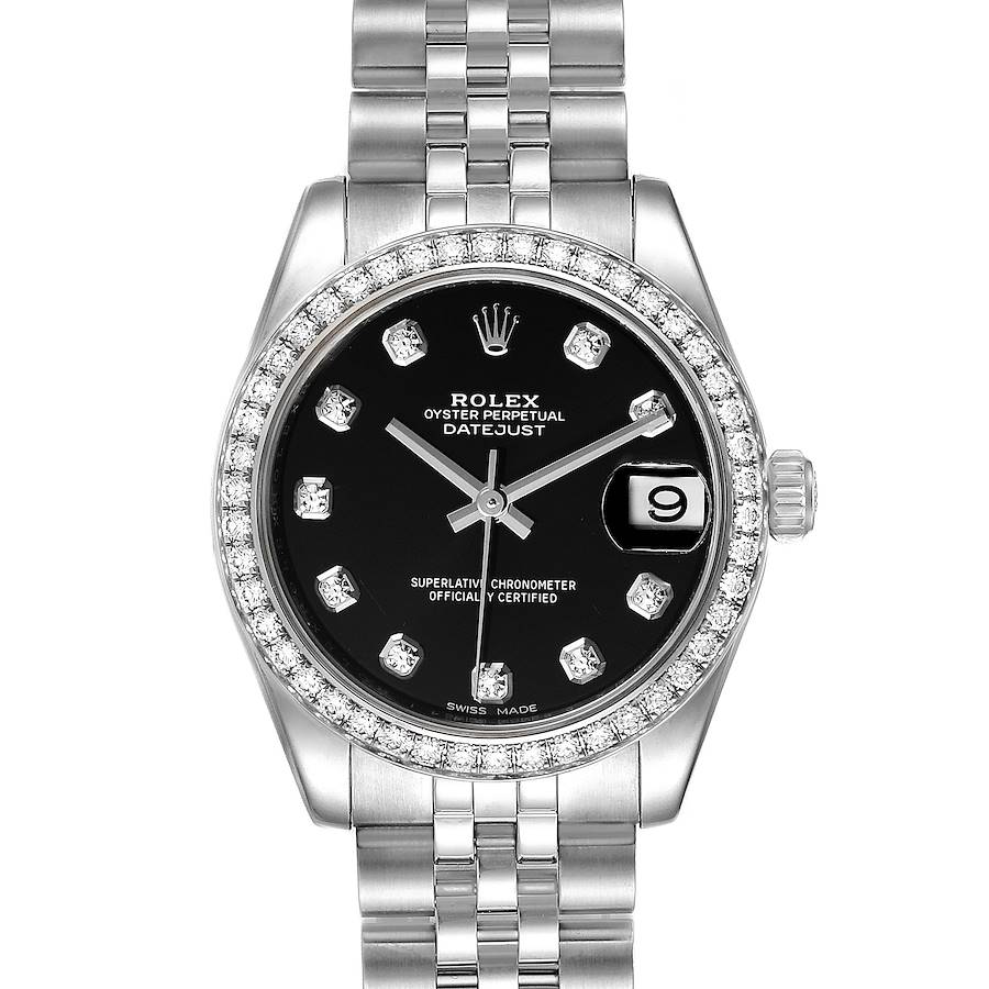 Rolex Datejust Midsize 31 Steel White Gold Diamond Ladies Watch 178384 Box Paper SwissWatchExpo