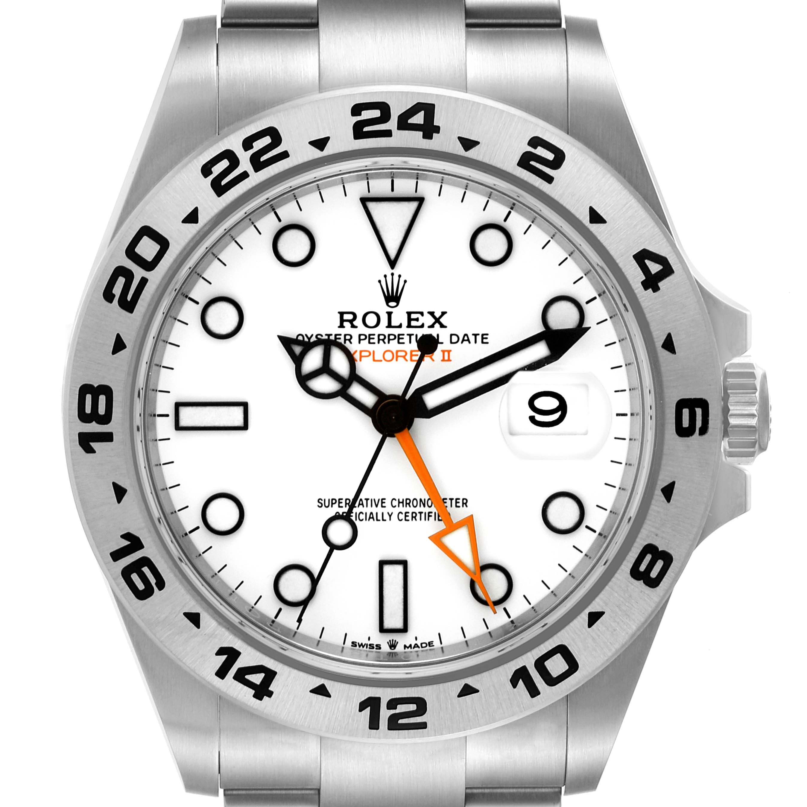 Rolex Explorer 42 White Orange Steel Mens Watch 226570 Unworn | SwissWatchExpo