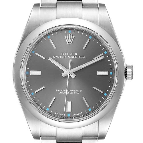 Photo of NOT FOR SALE Rolex Oyster Perpetual 39 Rhodium Dial Steel Mens Watch 114300 Box Card ADD TWO LINKS
