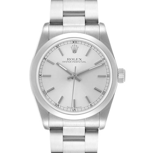 Photo of Rolex Oyster Perpetual Midsize Silver Dial Steel Ladies Watch 77080