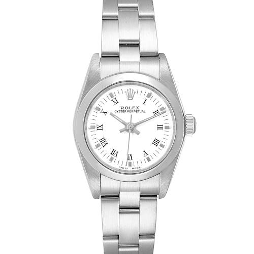 Photo of Rolex Oyster Perpetual Nondate White Roman Dial Ladies Watch 76080 Box Papers