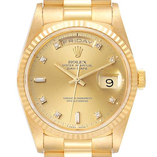 Photo of NOT FOR SALE -- Rolex President Day-Date 36mm Yellow Gold Diamond Mens Watch 18238 -- PARTIAL PAYMENT