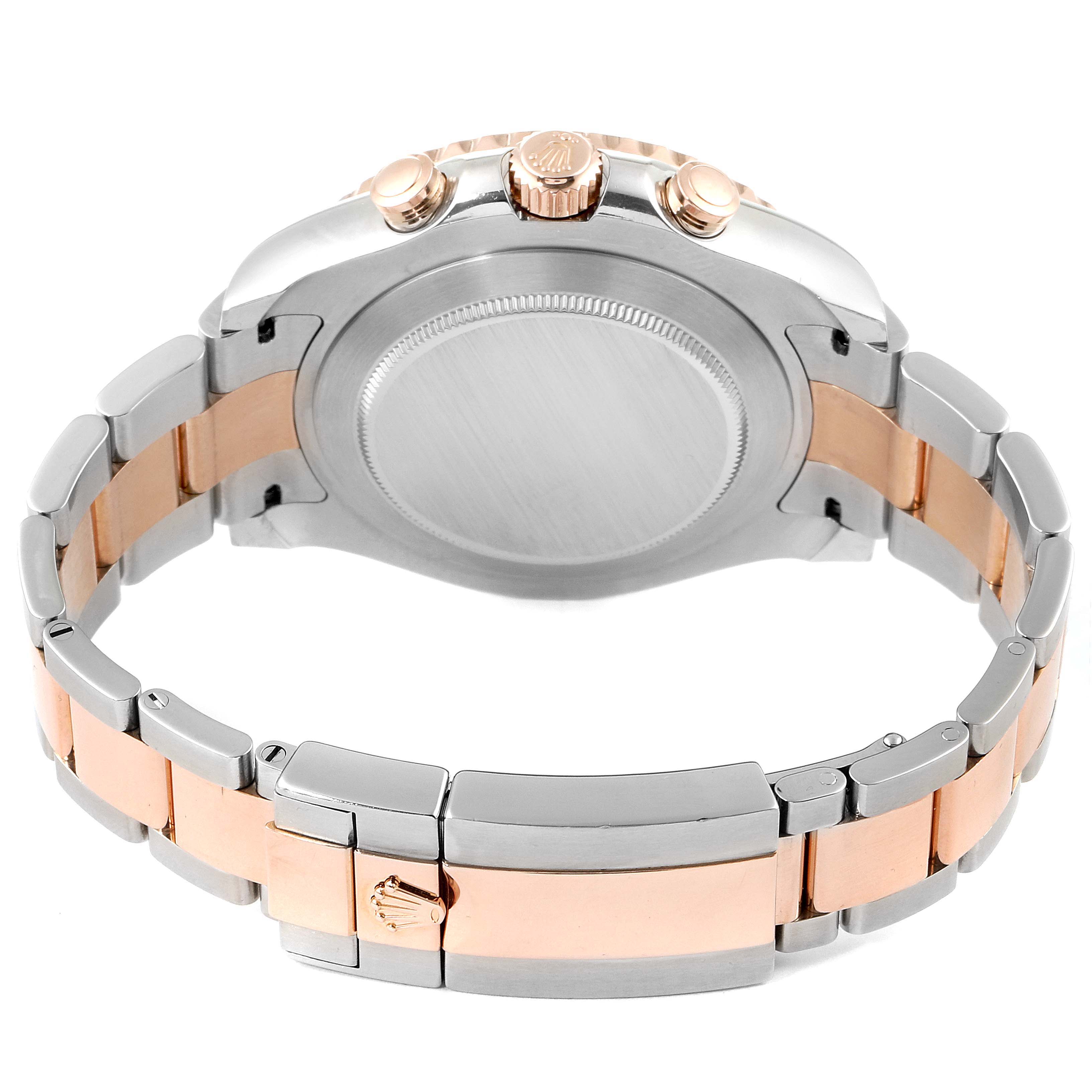 The image shows the back case and two-tone bracelet of a Rolex Yacht-Master 116681 Men
s Steel and Gold (two tone) White Dial 116681 Men
s Steel and Gold (two tone) White Dial watch from a rear angle.