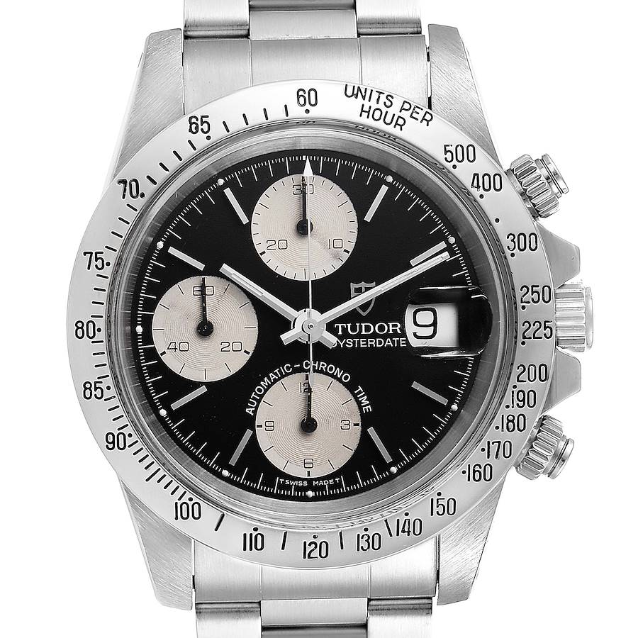 Tudor Prince Oysterdate Black Dial Chronograph Mens Watch 79180 SwissWatchExpo