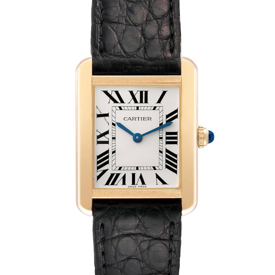 Cartier Tank Solo Yellow Gold Steel Silver Dial Ladies Watch W5200002 SwissWatchExpo