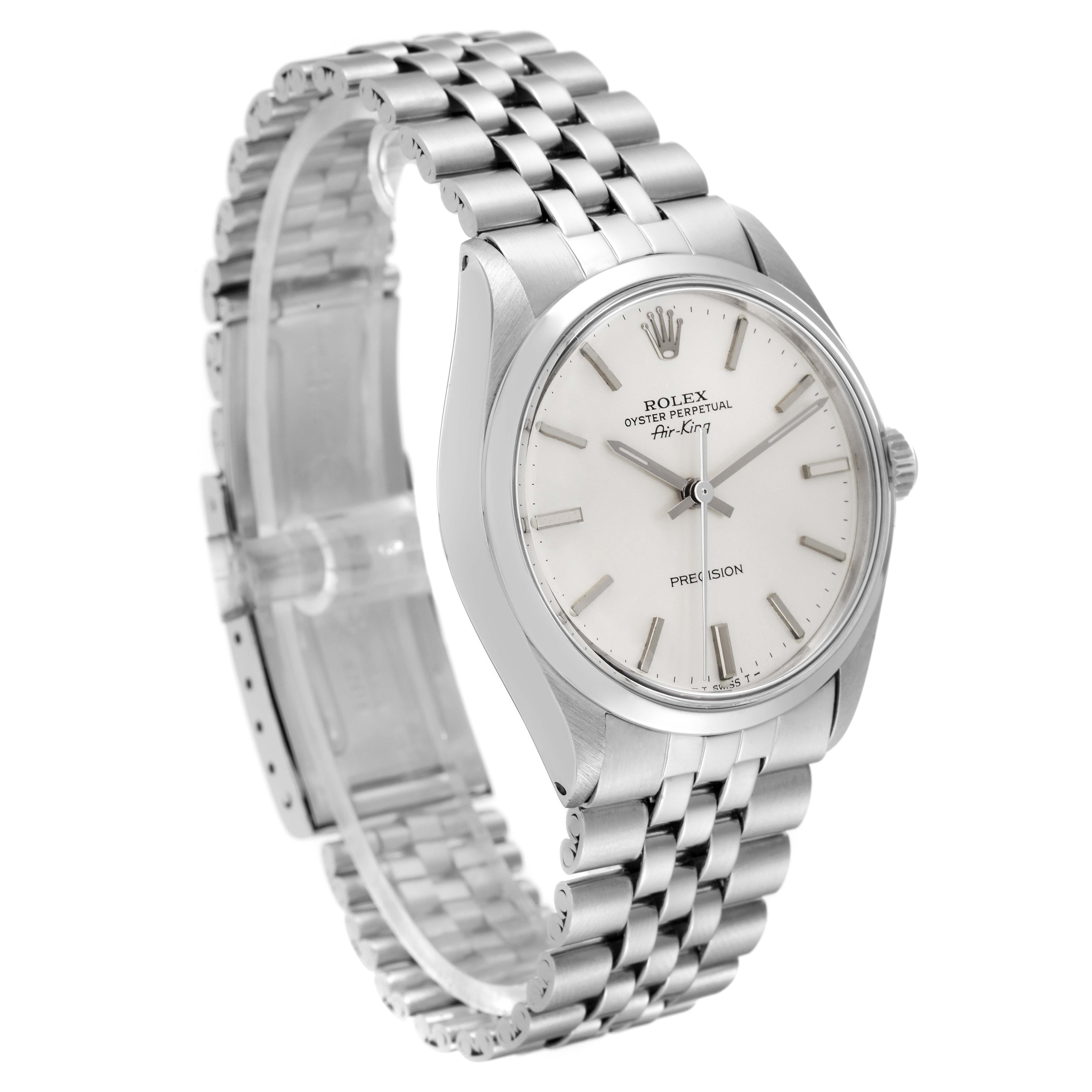 The Rolex Vintage Collection 5500 Men's Stainless Steel Silver Dial 5500 Men's Stainless Steel Silver Dial model watch is shown at a slight angle displaying the face, bracelet, and crown.
