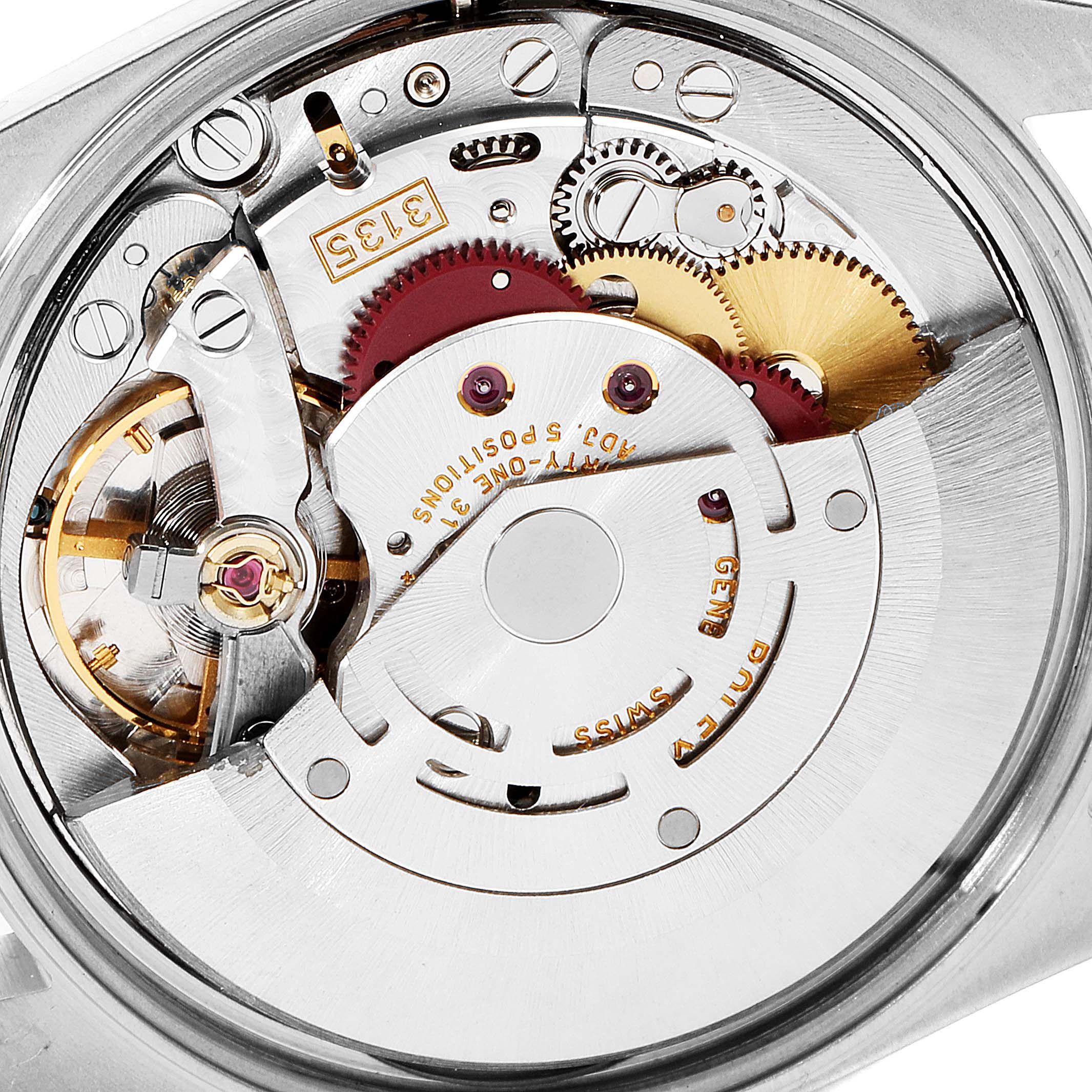 This image shows a close-up view of the movement inside the Rolex Date 15200 Men's Stainless Steel White Dial 15200 Men's Stainless Steel White Dial model watch.