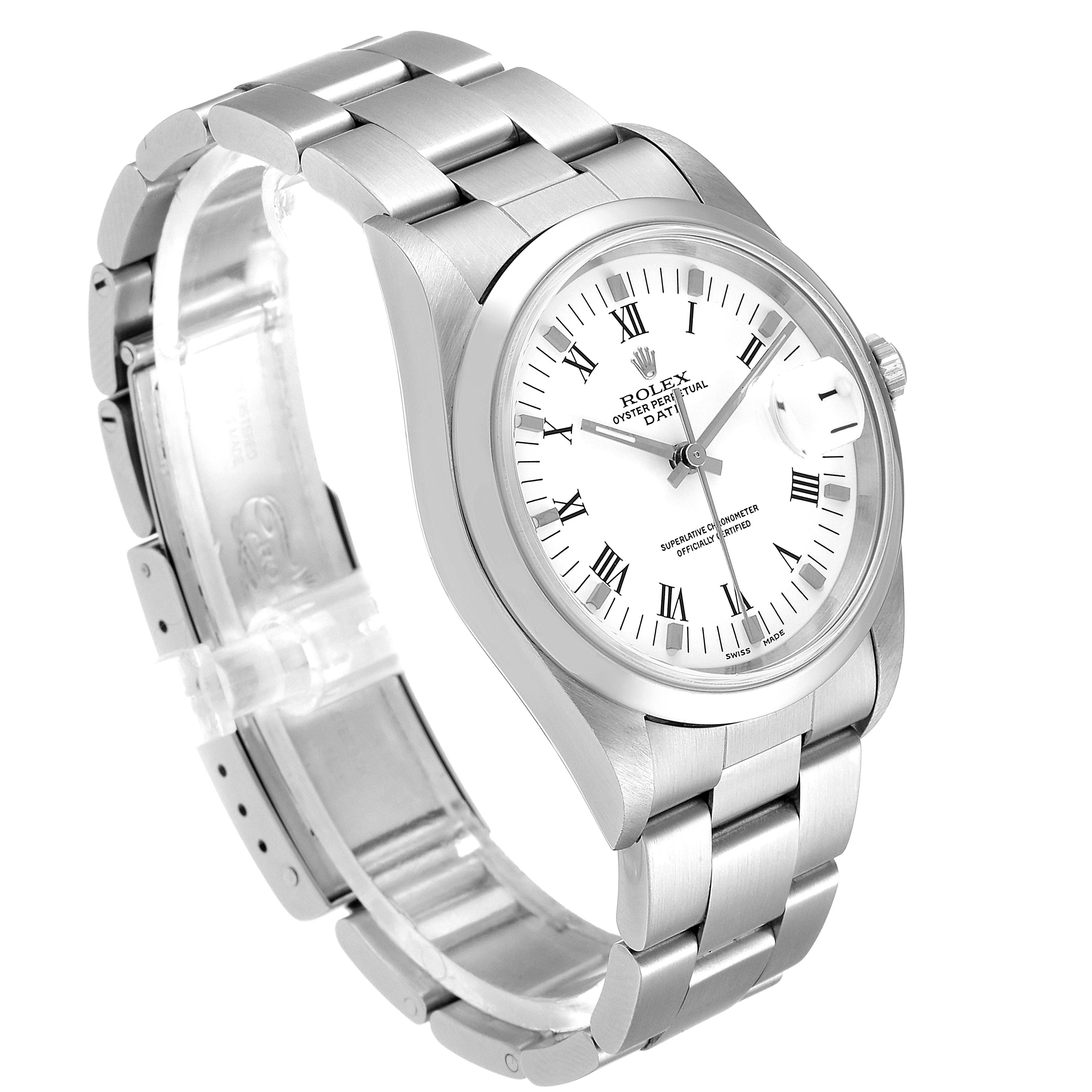 The image shows a Rolex Date 15200 Men's Stainless Steel White Dial 15200 Men's Stainless Steel White Dial model watch at a three-quarter angle, highlighting its face, case, and bracelet.