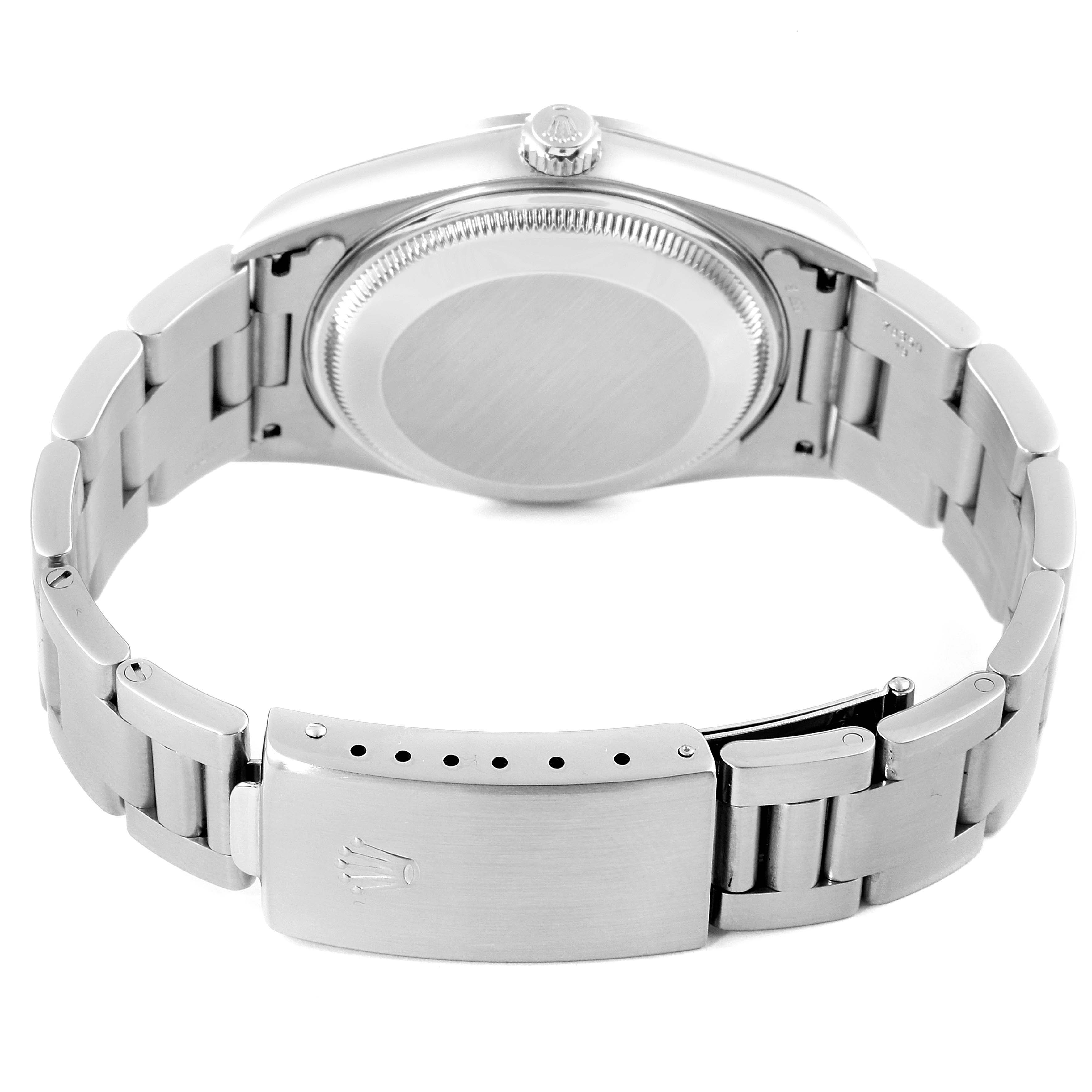 This image shows the back and clasp of a Rolex Date 15200 Men's Stainless Steel White Dial 15200 Men's Stainless Steel White Dial model watch, highlighting the bracelet and case back.