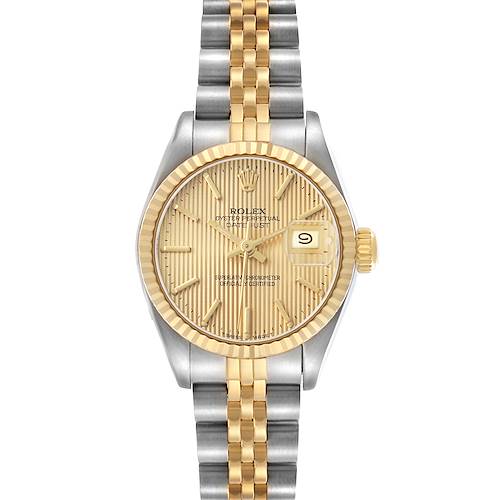 Photo of Rolex Datejust 26 Steel Yellow Gold Tapestry Dial Ladies Watch 69173