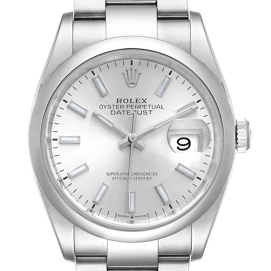 Rolex Datejust 36 Silver Dial Domed Bezel Steel Mens Watch 126200 Box SwissWatchExpo