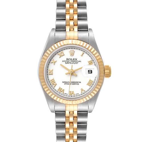 Photo of Rolex Datejust Steel Yellow Gold White Dial Ladies Watch 79173 Papers