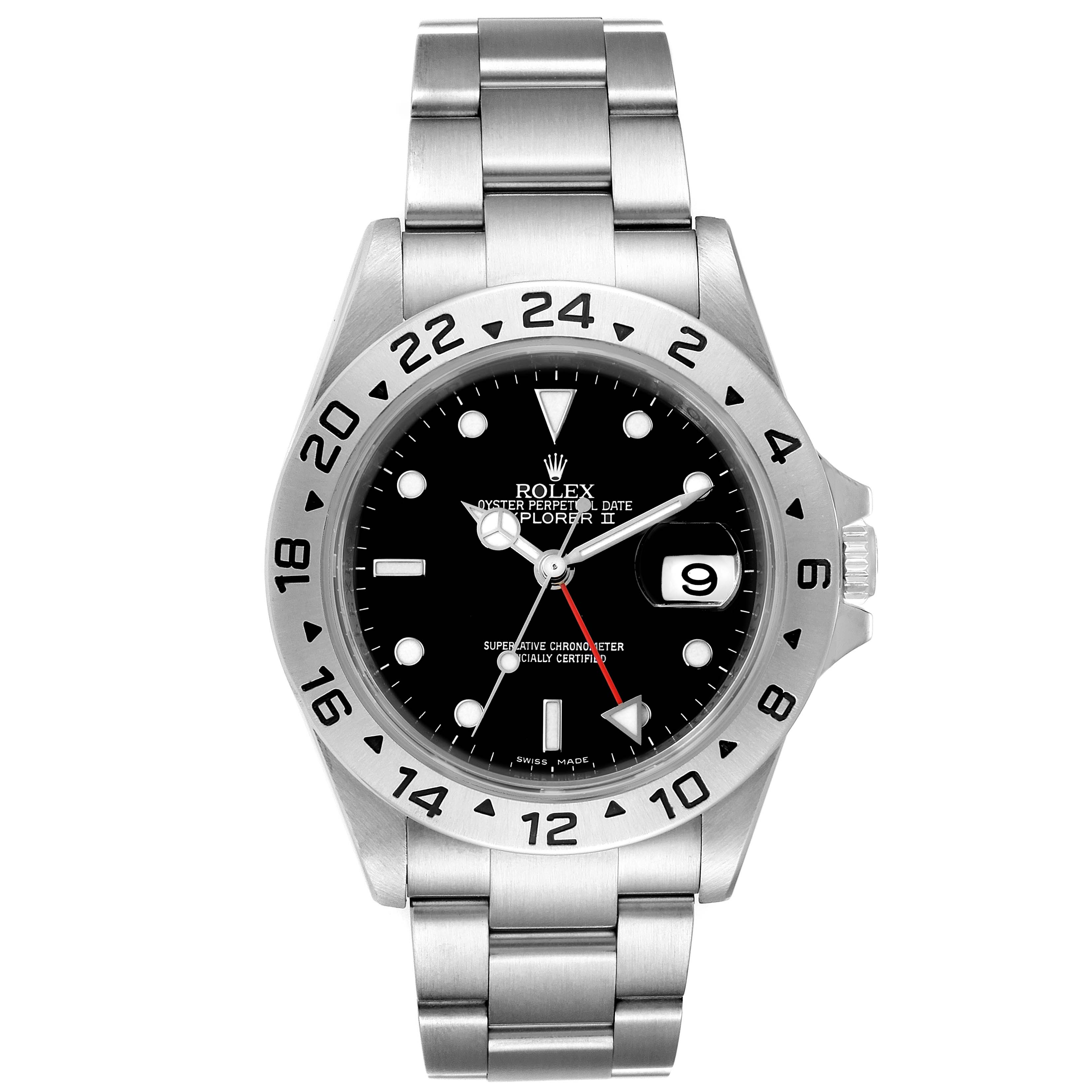 The image shows a Rolex Explorer 16570 Men
s Stainless Steel Black Dial 16570 Men
s Stainless Steel Black Dial watch, front view, displaying the dial, bezel, and bracelet.