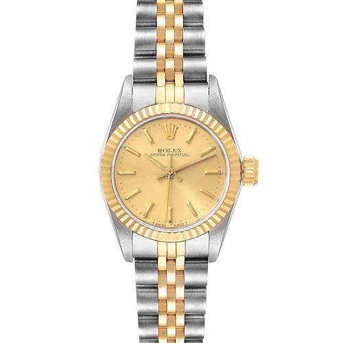 Photo of Rolex Oyster Perpetual Fluted Bezel Steel Yellow Gold Ladies Watch 67193
