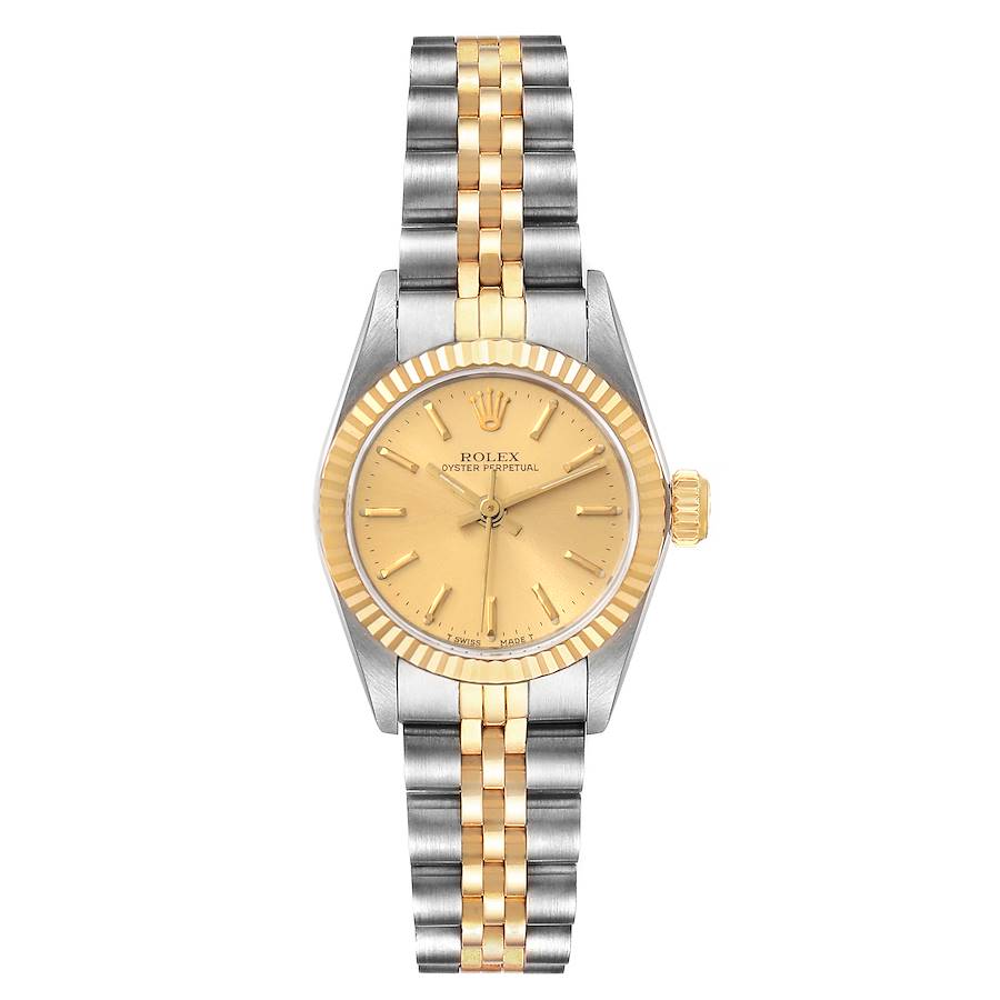 Rolex Oyster Perpetual Fluted Bezel Steel Yellow Gold Ladies Watch