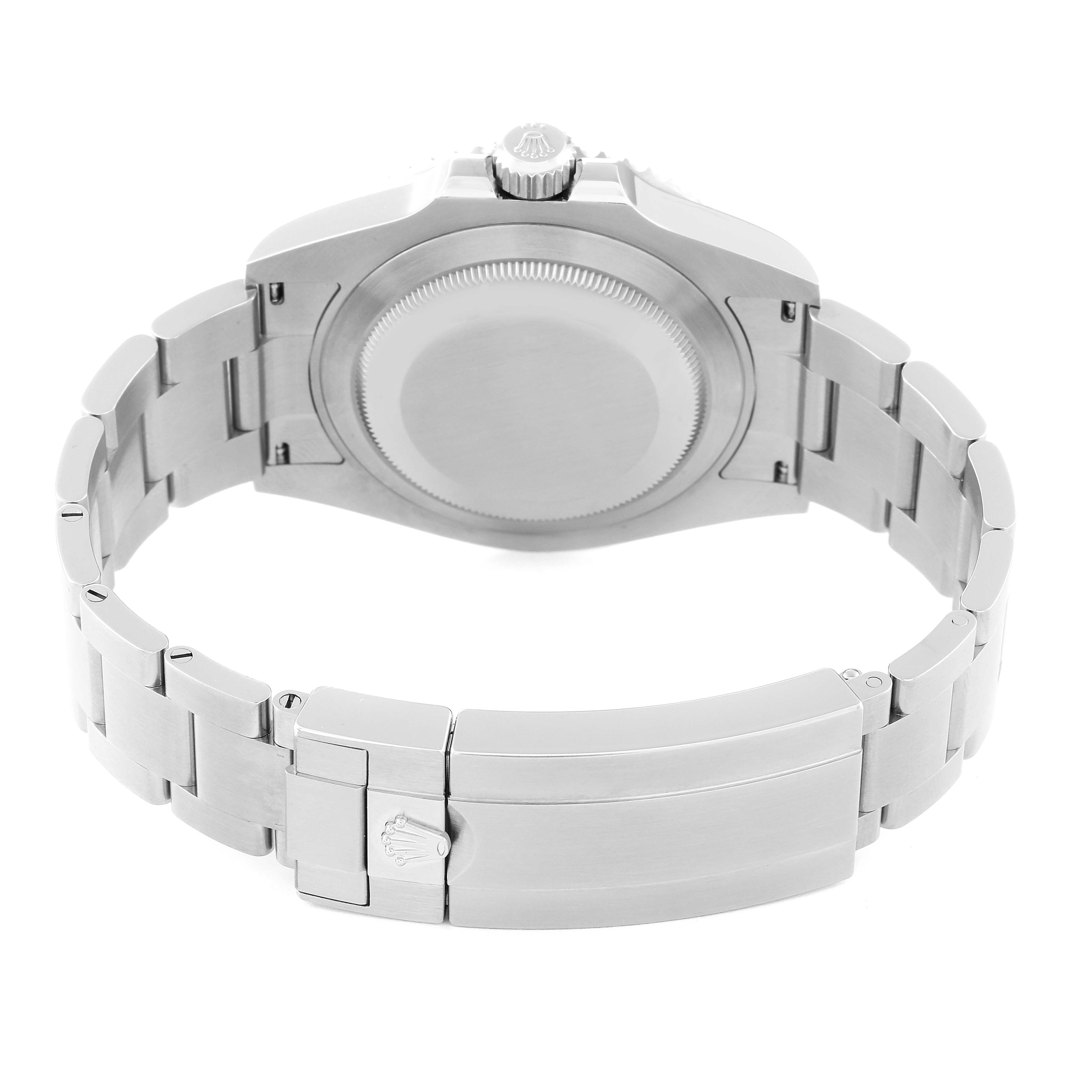 The image shows the back case and bracelet of a Rolex Submariner 126610LN Men
s Stainless Steel Black Dial 126610LN Men
s Stainless Steel Black Dial watch from a rear angle.